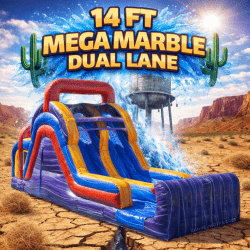 14 ft Mega Marble Dual Lane Water Slide