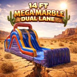 14 ft Mega Marble Dual Lane Slide (Dry)