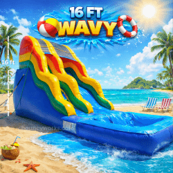 16 ft Giant Wavy Water Slide