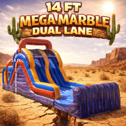 14 ft Mega Marble Dual Lane Water Slide