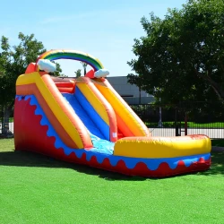 JumpOrange14FTRainbowCommercialGradeWaterSlideforKidsan 1 14 ft Rainbow Splash Water Slide